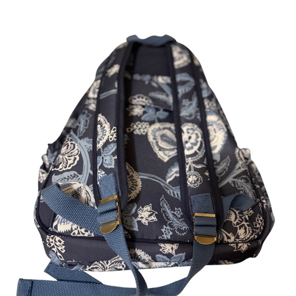 Spartina 449 blue  and Cream Floral tech Backpack - Picture 8 of 16